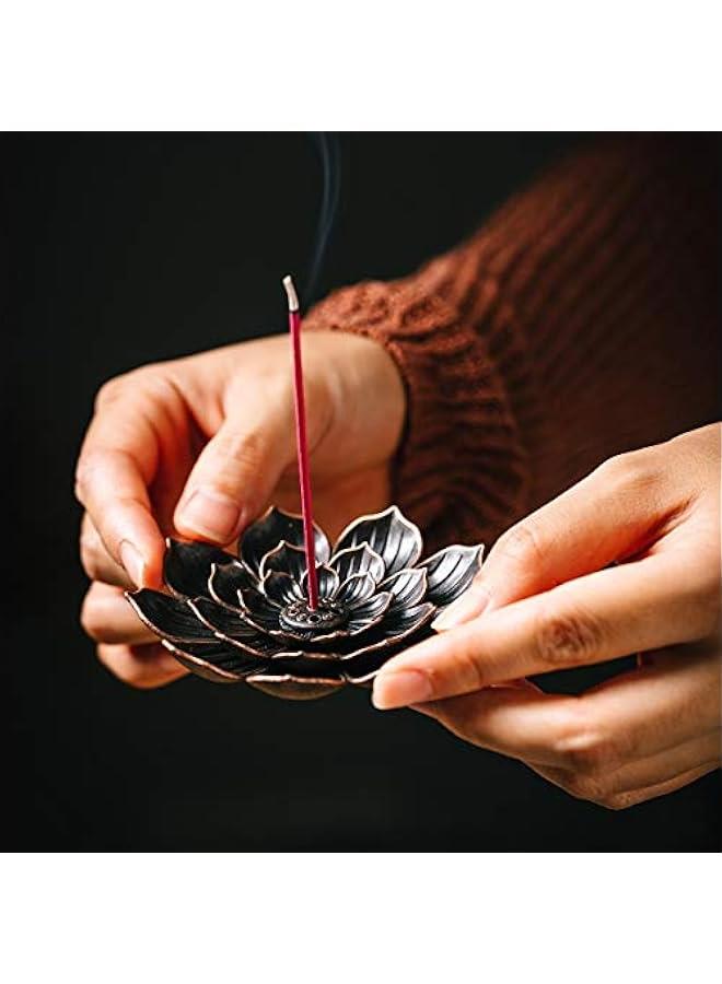 2 Pack Incense Burner, Incense Holder for Sticks, Brass Lotus Incense Stick Holder - Image 4